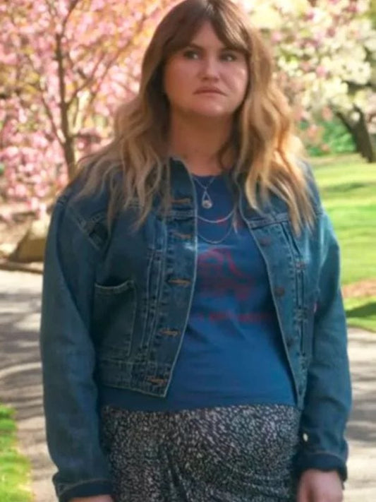 Jillian Bell Kinda Pregnant 2025 Denim Jacket