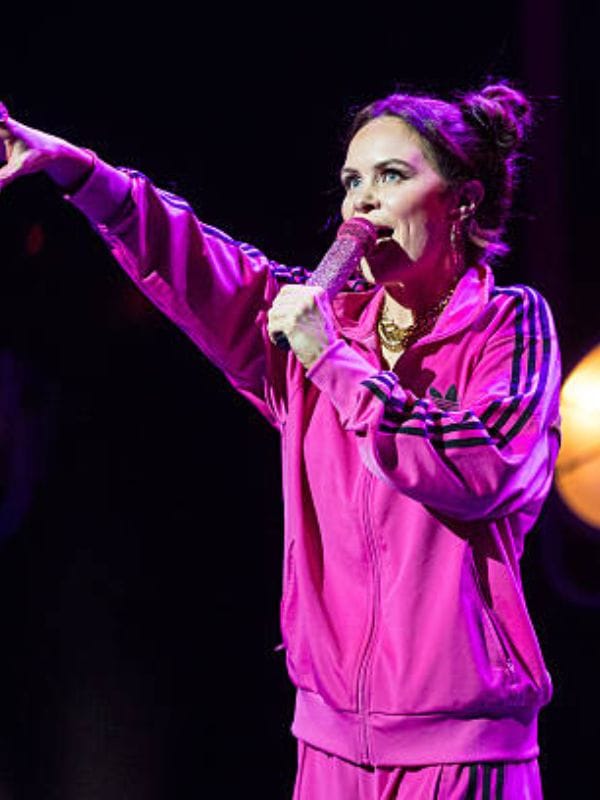 Eventim Apollo Joanne McNally Pinotphile Pink Jacket