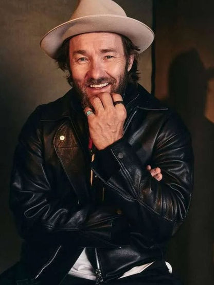 Joel Edgerton Train Dreams 2025 Leather Jacket Black