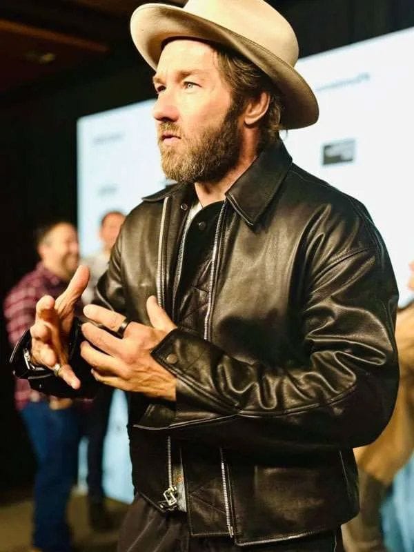 Joel Edgerton Train Dreams 2025 Leather Jacket Black
