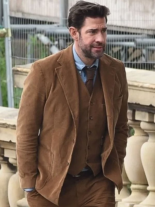 John Krasinski Fountain of Youth 2025 Brown Blazer