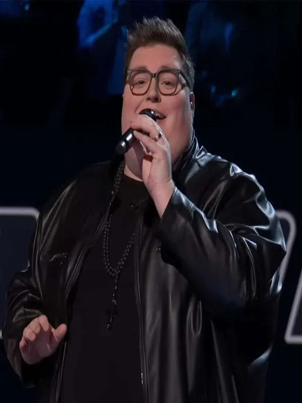 Jordan Smith The Voice 2026 Black Leather Jacket