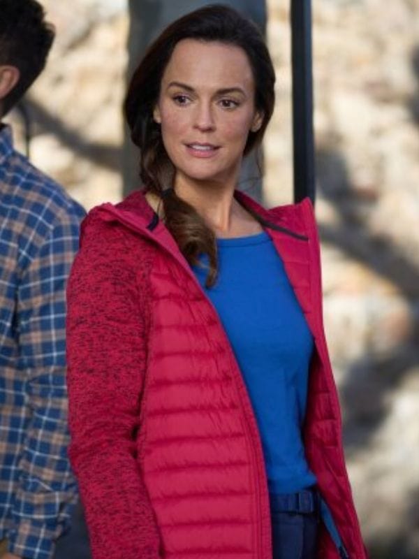 Journey to You Erin Cahill Red Puffer Jacket Journey to You Erin Cahill Red Puffer Jacket