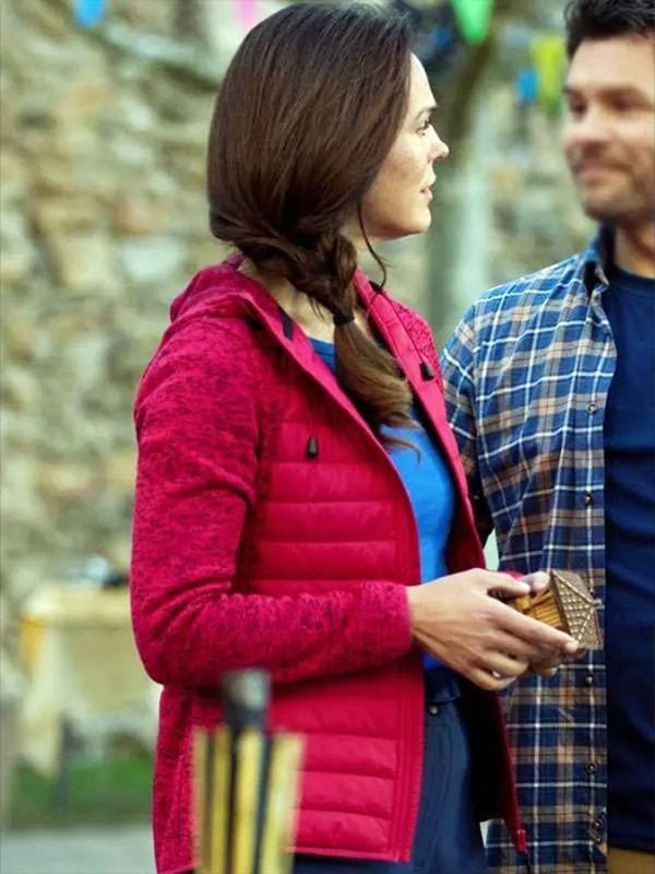 Journey to You Erin Cahill Red Puffer Jacket Journey to You Erin Cahill Red Puffer Jacket