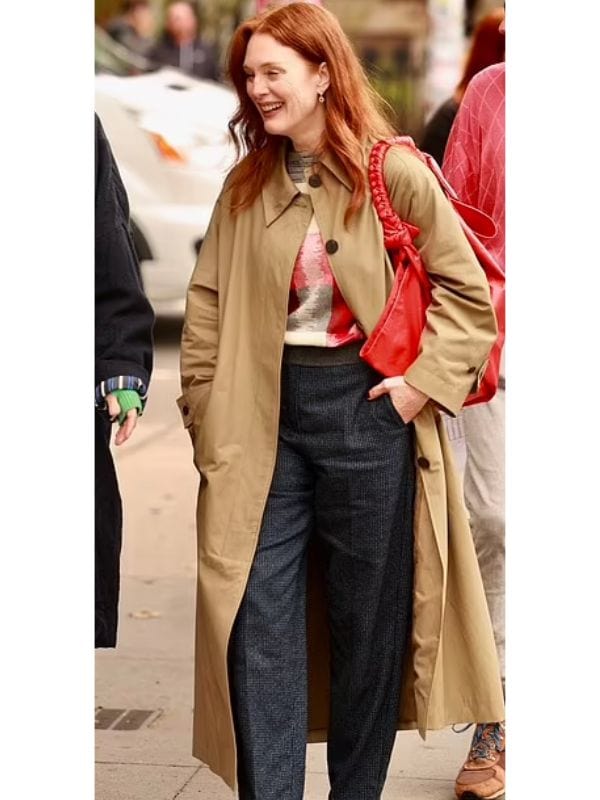 Julianne Moore The Room Next Door Brown Coat Julianne Moore The Room Next Door Brown Coat