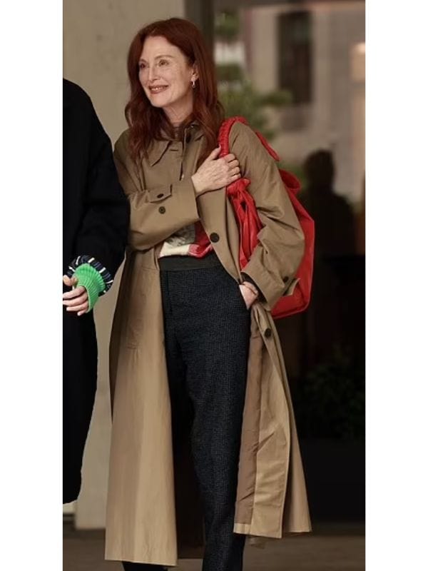 Julianne Moore The Room Next Door Brown Coat Julianne Moore The Room Next Door Brown Coat