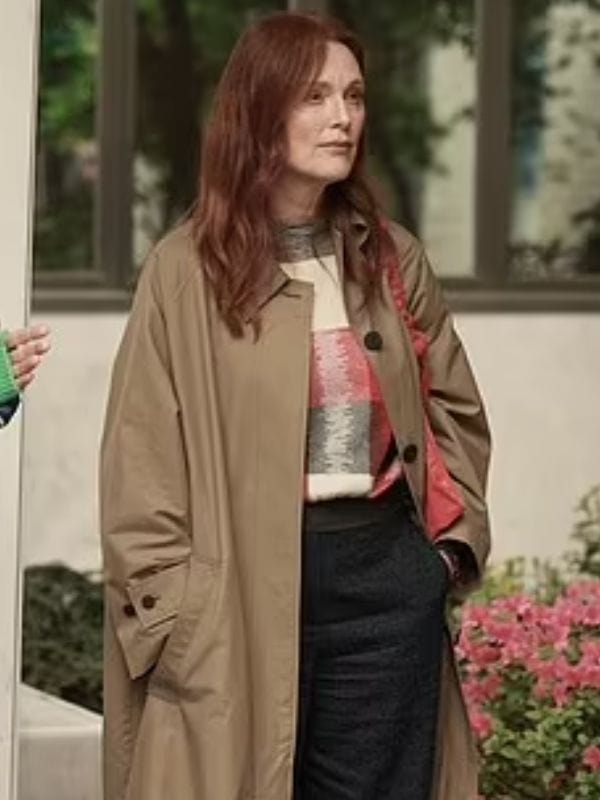 Julianne Moore The Room Next Door Brown Coat Julianne Moore The Room Next Door Brown Coat