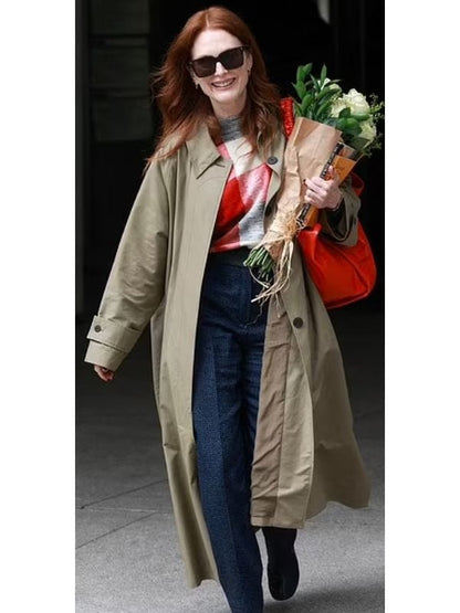 Julianne Moore The Room Next Door Brown Coat Julianne Moore The Room Next Door Brown Coat