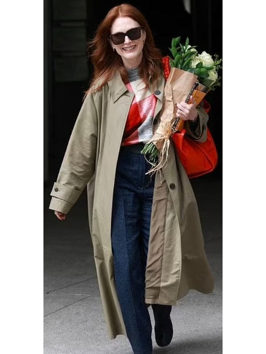 Julianne Moore The Room Next Door Brown Coat Julianne Moore The Room Next Door Brown Coat