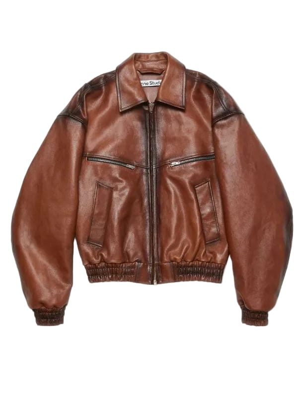 Jungkook Hublot Ambassador Leather Jacket Brown