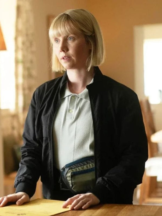 Karen Pirie S02 Lauren Lyle Bomber Jacket Black