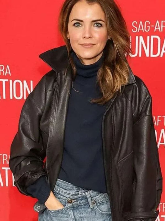Keri Russell The Diplomat S03 Leather Jacket Black