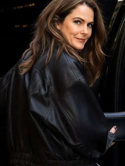 Keri Russell The Diplomat S03 Leather Jacket Black