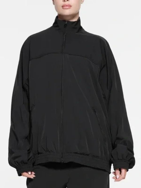 Kim Kardashian The Kardashians Black Track Jacket - Sleek and Sporty Outerwear