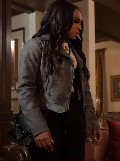Kimmie Beauty in Black S01 Grey Suede Jacket