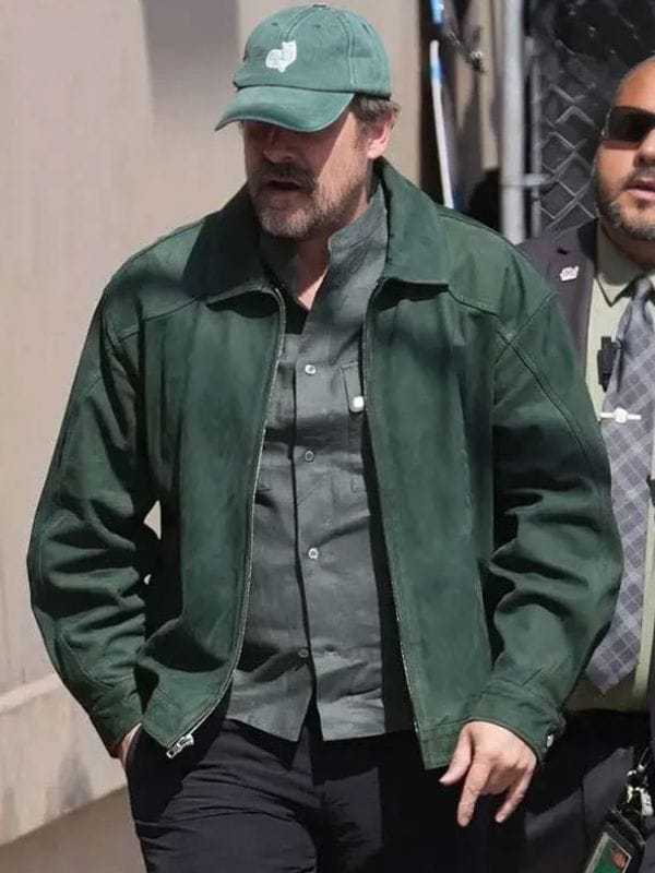 LA David Harbour Green Leather Jacket