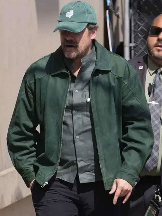 LA David Harbour Green Leather Jacket
