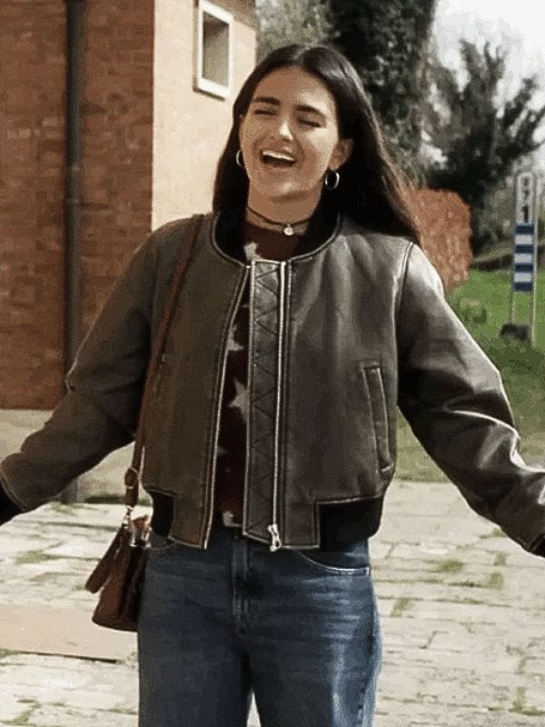 La Dolce Villa 2025 Maia Reficco Leather Bomber Jacket La Dolce Villa 2025 Maia Reficco Leather Bomber Jacket