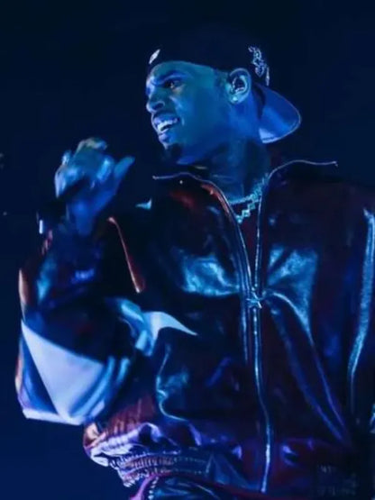 Las Vegas R&B Tour 2026 Chris Brown Red Leather Jacket