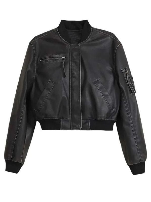 Leah Byrne Dept Q S01 Bomber Leather Jacket