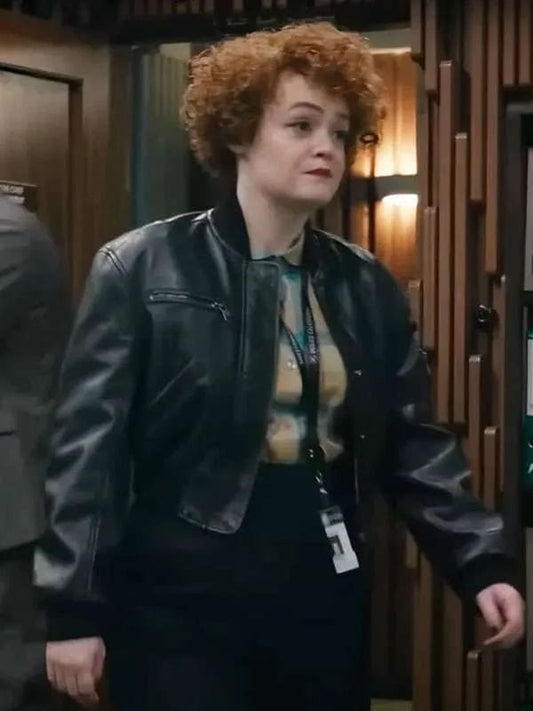 Leah Byrne Dept Q S01 Bomber Leather Jacket