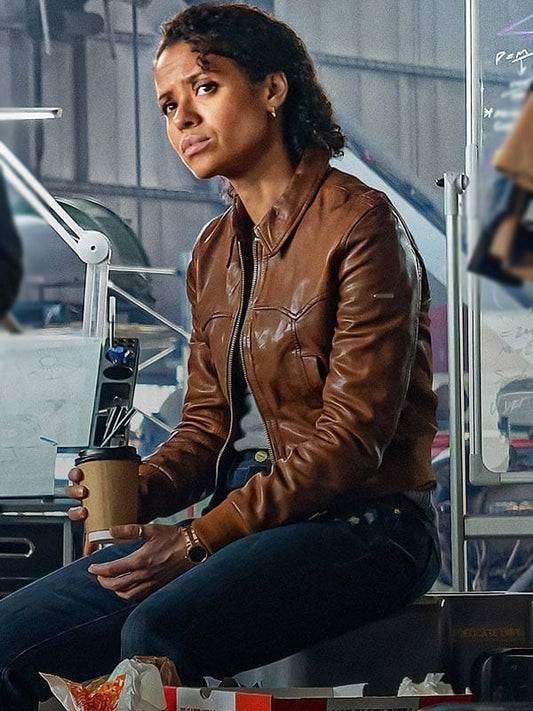 Gugu Mbatha-Raw Lift Abby Brown Leather Jacket