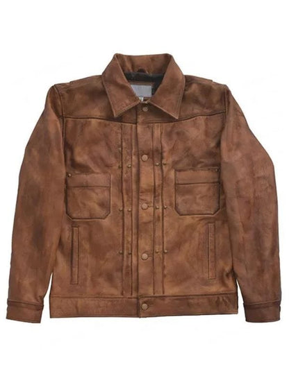 Luke Grimes Yellowstone Brown Leather Jacket