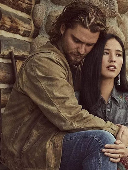 Luke Grimes Yellowstone Brown Leather Jacket
