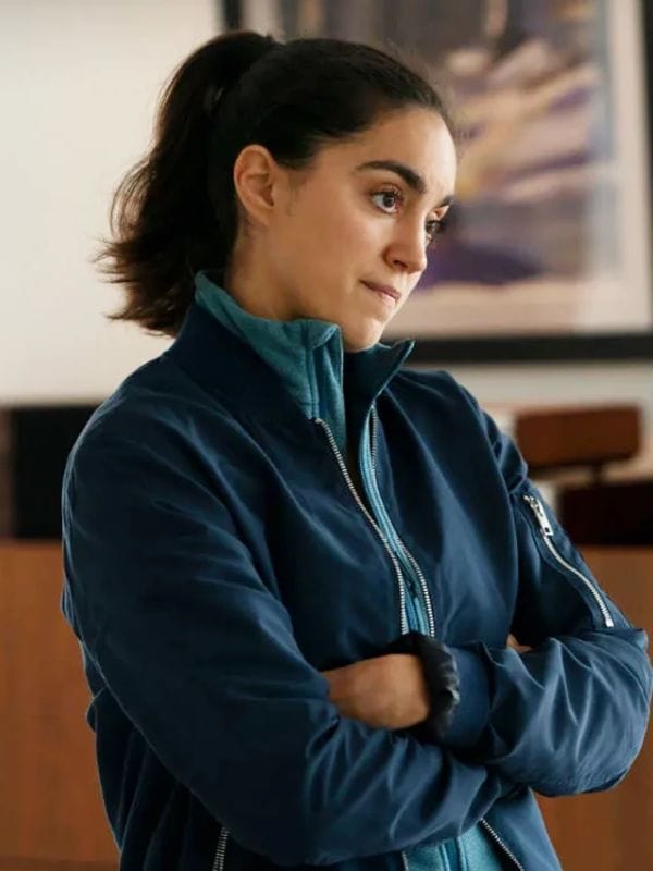 Lynley S01 Sofia Barclay Blue Bomber Jacket