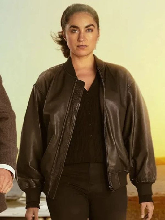 Lynley S01 Sofia Barclay Bomber Leather Jacket