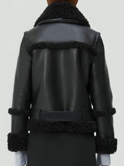 Mabel Mora Only Murders In The Building S04 Leather Shearling Jacket