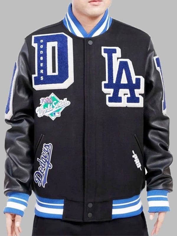Magic Johnson Dodgers Mash Up Logo Varsity Jacket