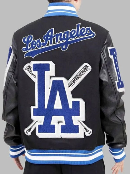 Magic Johnson Dodgers Mash Up Logo Varsity Jacket