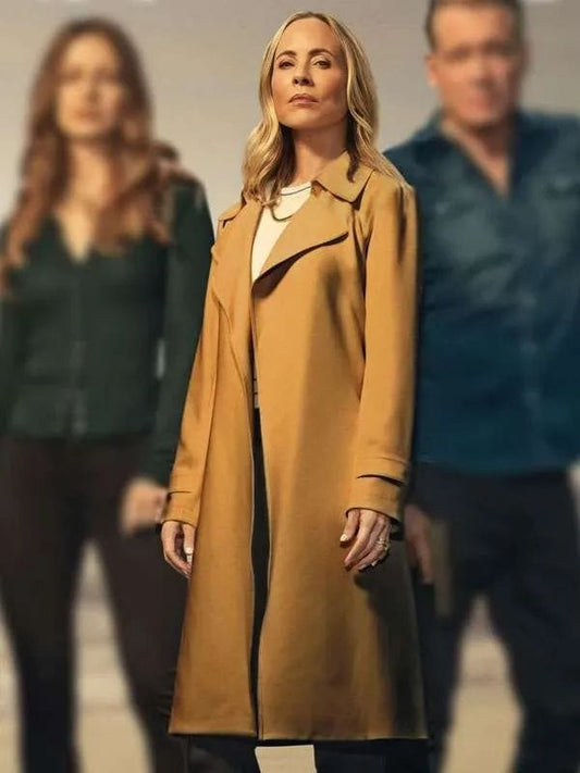 Maria Bello The Waterfront S01 Brown Coat
