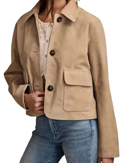 Marshals S01 Arielle Kebbel Beige Suede Jacket