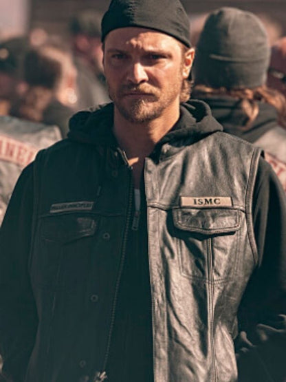 Marshals S01 Kayce Dutton Leather Vest Black