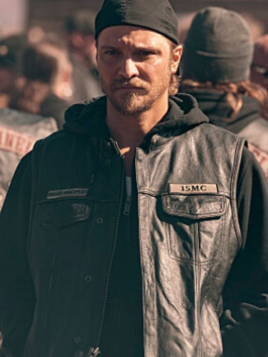 Marshals S01 Kayce Dutton Leather Vest Black
