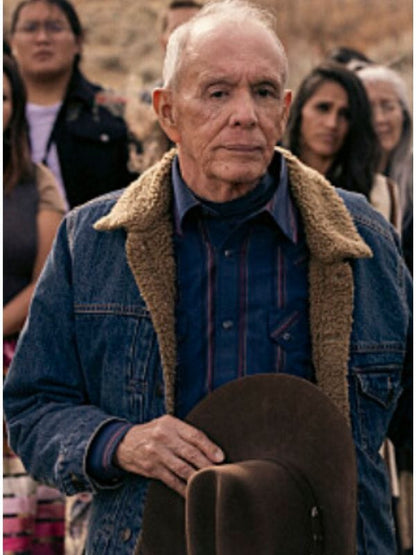 Marshals S01 Rudy Ramos Shearling Denim Jacket Blue