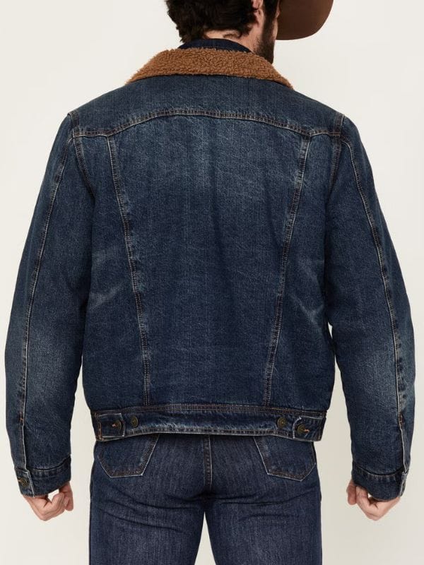 Marshals S01 Rudy Ramos Shearling Denim Jacket Blue