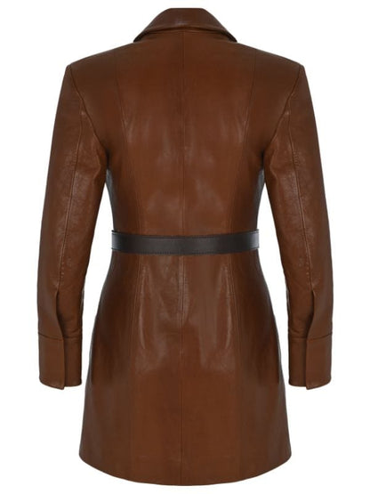 Mary Fitzgerald Selling Sunset S08 Brown Leather Jacket