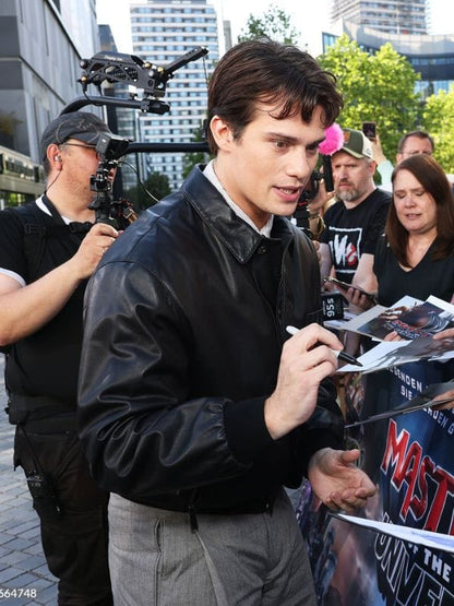 Masters Of The Universe Premiere Nicholas Galitzine Leather Jacket