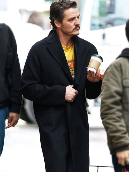 Materialists 2024 Pedro Pascal Black Coat
