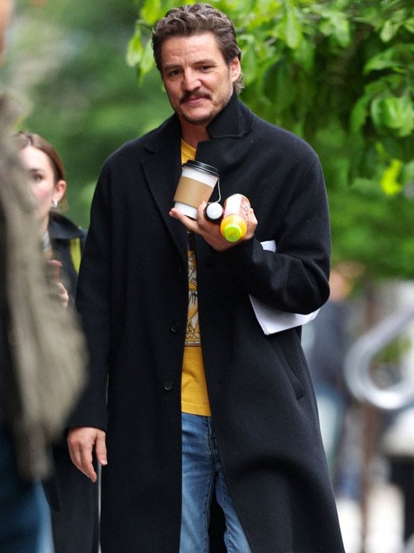 Materialists 2024 Pedro Pascal Black Coat