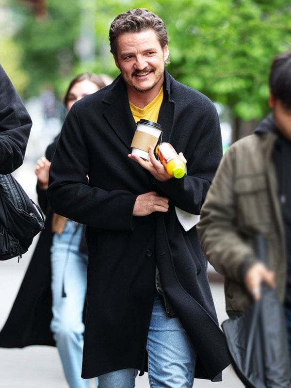 Materialists 2024 Pedro Pascal Black Coat