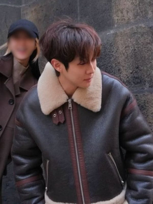 Melo Movie S01 Choi Woo-sik Shearling Leather Jacket