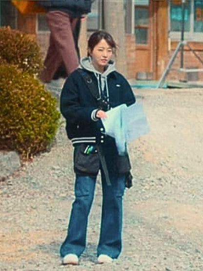 Melo Movie S01 Park Bo-young Varsity Jacket Black