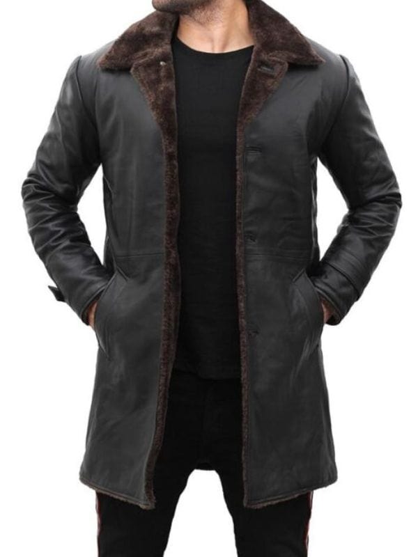 Men’s Leather Shearling Black Coat Men's Leather Shearling Black Coat