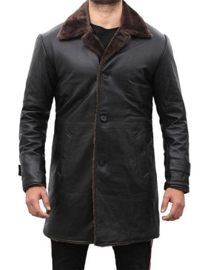 Men’s Leather Shearling Black Coat Men's Leather Shearling Black Coat