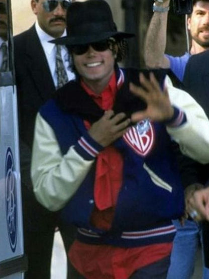 Michael Jackson WB Blue and White Varsity Jacket