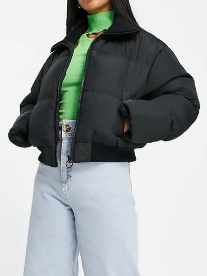 Michelle Keegan Fool Me Once Black Puffer Jacket